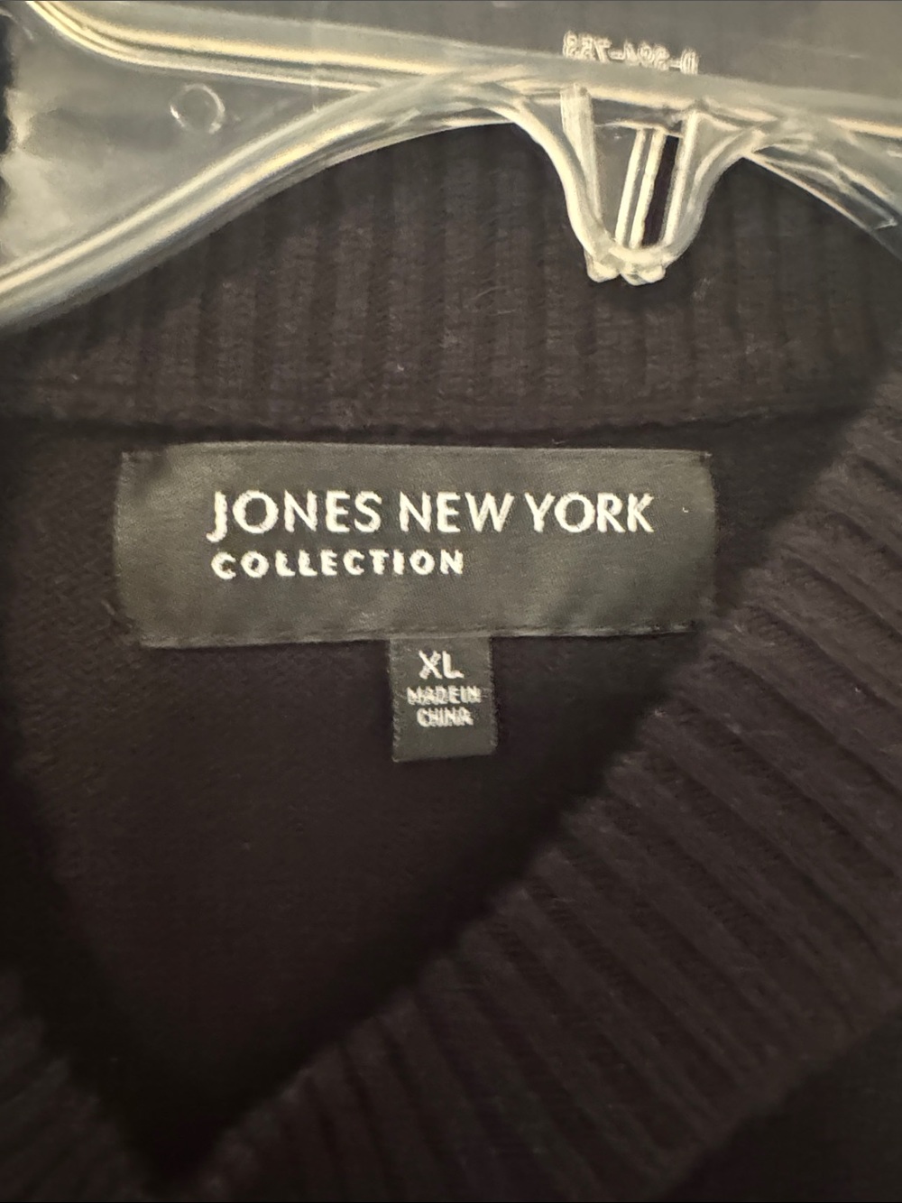 Jones New York Black Long Sleeve Knit Belted Dress with faux over sweater - Picture 4 of 5